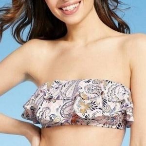 Kona Sol Bikini Top Womens M Blue Paisley Bandeau